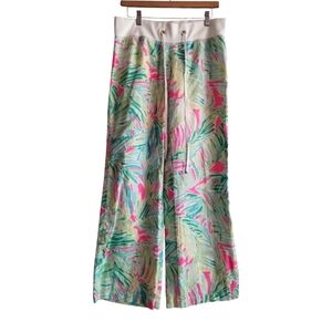 Lilly Pulitzer Tropical Pink Tropical Storm Linen Beach Pant Women's L Coastal